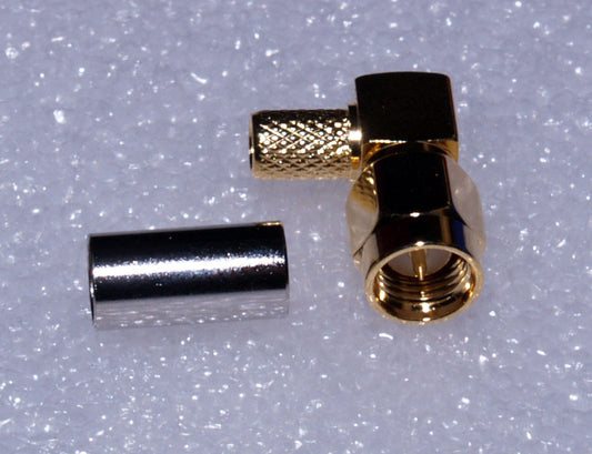 Connector (crimp type) - SMA male right angle for RG-58 cable